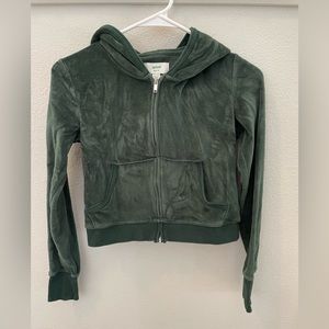 velvet zip up with hood